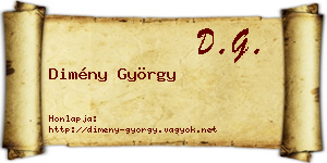Dimény György névjegykártya
