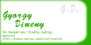 gyorgy dimeny business card