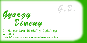 gyorgy dimeny business card